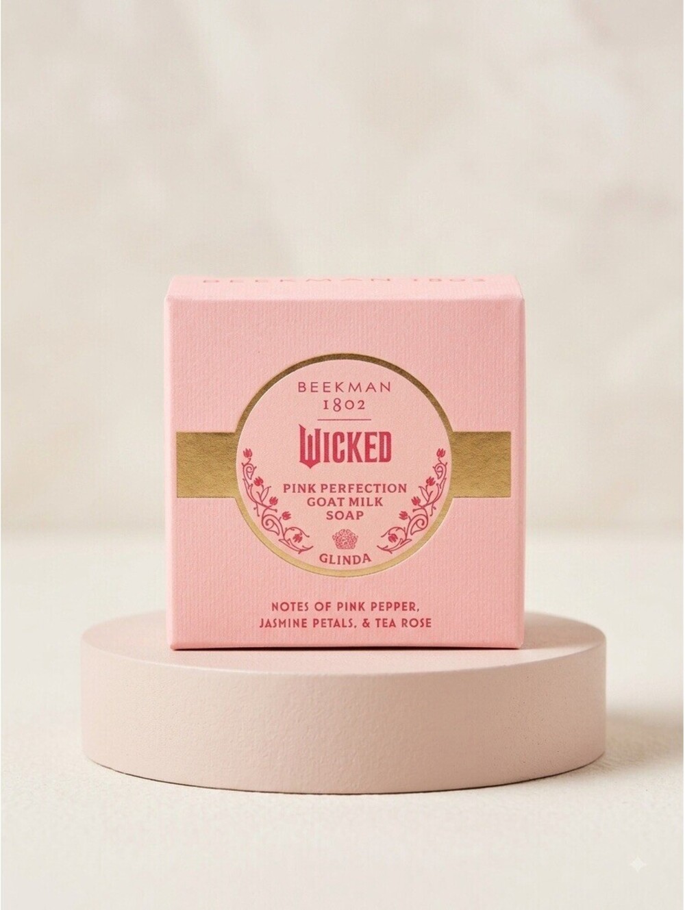 Beekman 1802 Wicked Glinda Pink Perfection Goat Milk Soap Bar Pink Pepper Rose